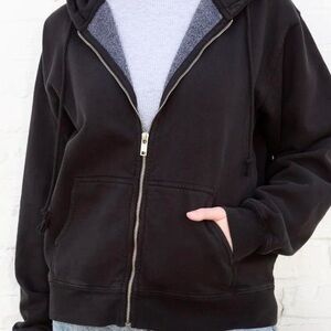 black zip hoodie
